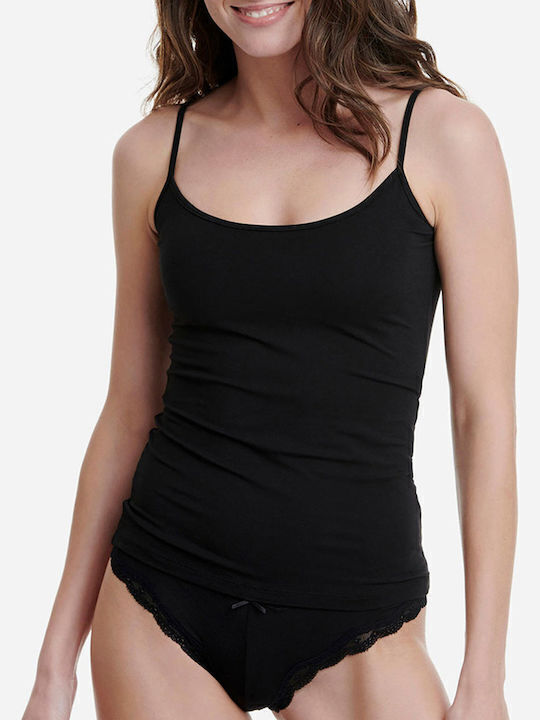 Walk Damen-T-Shirt Schwarz Bambus Slim Fit W2201