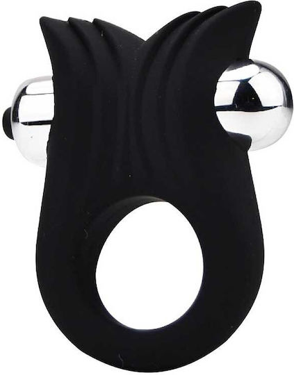 Silicone Vibrating Textured Cock Ring Black Loving Joy