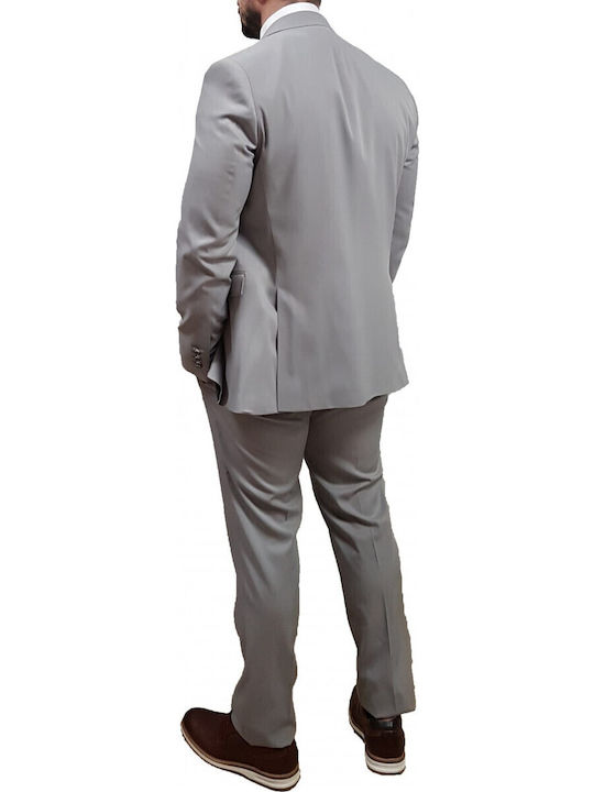19v69 Versace - 07.31.adriano - Grey - Slim Fit Suit - Gray Melange