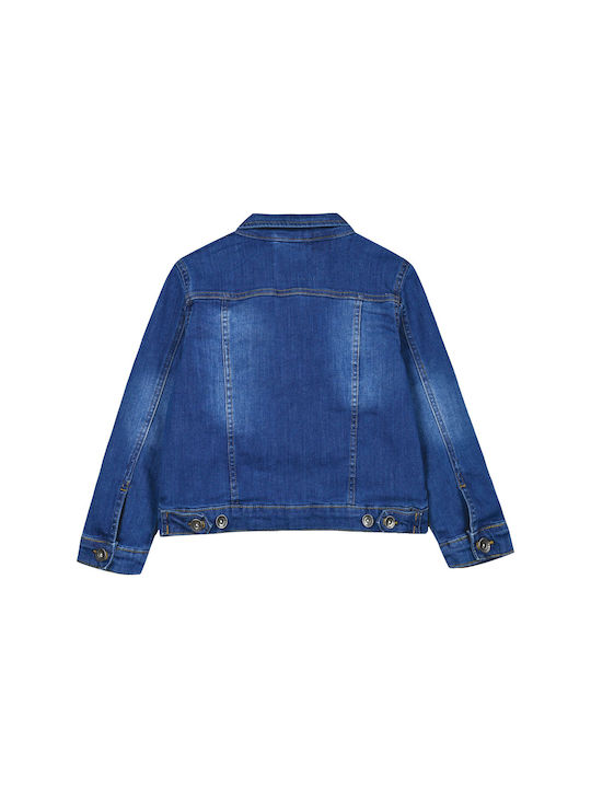 Thin Denim Jacket With Busts For Boy - Blue Denim 12-224105-1-5