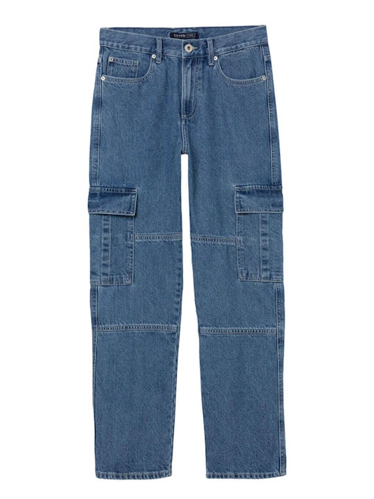 Παντελόνι Τζιν Cargo Για Αγόρι Wide Leg Fit, Μπλε.