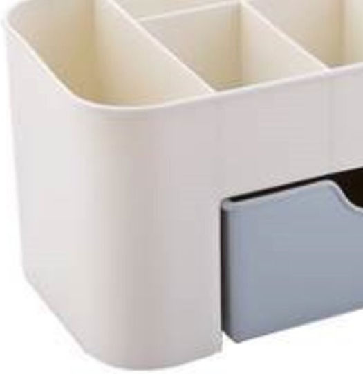 Органайзер за козметика и бижута, Zola, пластмасов, със 7 отделения, 20x9.5x10 см, в 2 цвята, син