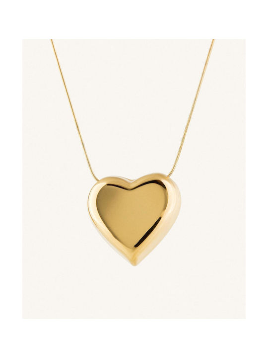 StanStefan Necklace with design Heart from Gold Plated Steel