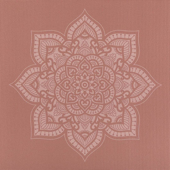 Bodhi Yoga Mat Leela With Line "mehndi Mandala" - Rose Tan 183 X 60 Cm, 4.5 Mm Weight: 1,4 Kg