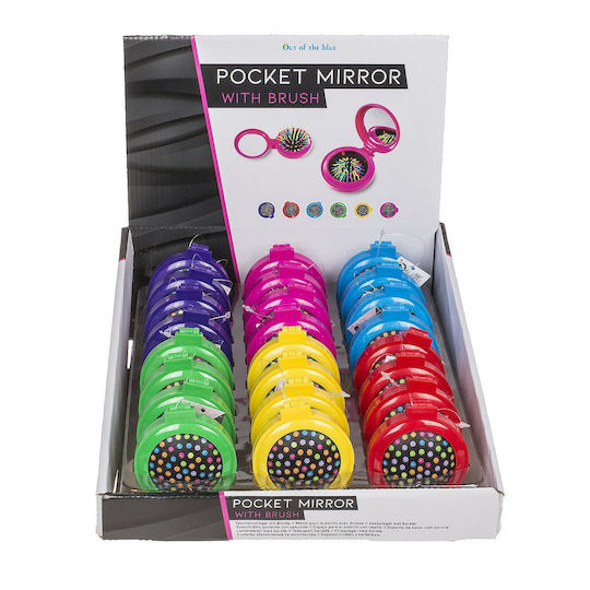 Pocket Mirror with Hairbrush Plastic Pocket Mirror Φ7cm In 6 Colors (1pcs)