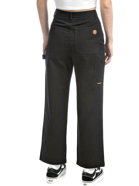 Santa Cruz Damen Baumwolle Palazzo-Hose in Lockerer Passform Black