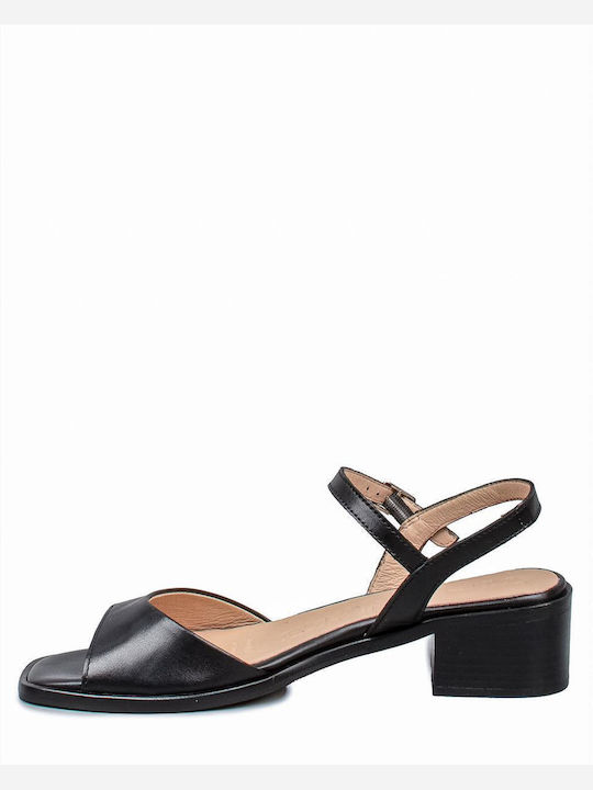 Damen Leder Sandalen Wonders D-1102 Aise Negro Schwarz