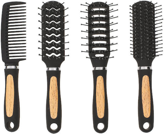 Hair Brush Black/Natural Plastic 18cm In 6 types
