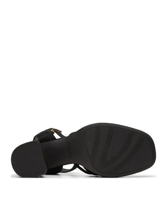 Clarks - Ritzy75 Faye Negru din Piele întoarsă
