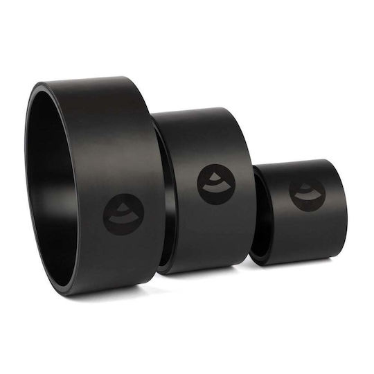 Bodhi - Set Με 3 Yoga Wheel Samsara Pu Rubber Black-τροχοί Γιόγκα Block Σε 3 Μεγέθη 15 X 33 Cm,25 X 13 Cm,33 X 13 Cm