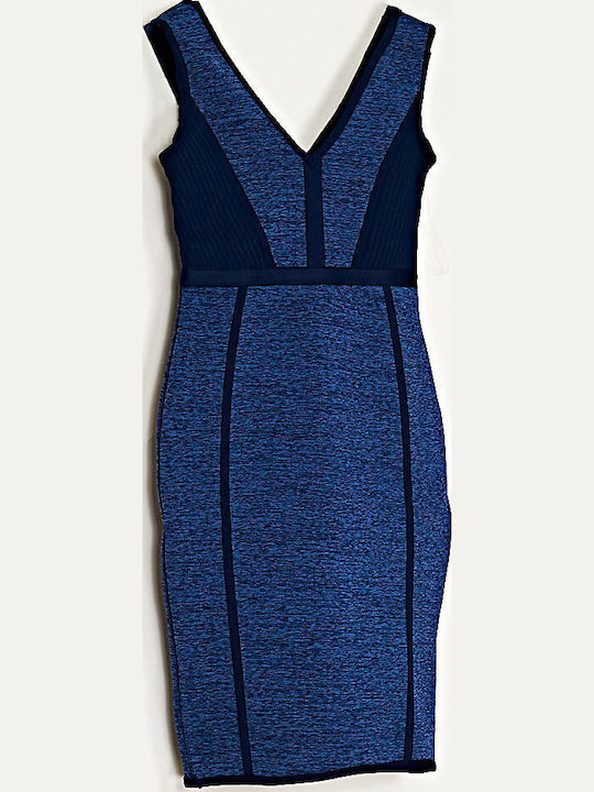 Bodycon Kleid aus besonders straffem Material Blau /blau