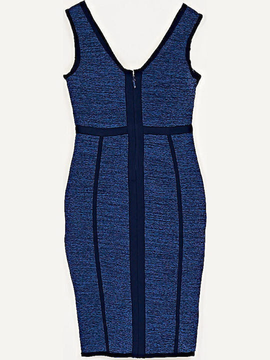 Bodycon Kleid aus besonders straffem Material Blau /blau