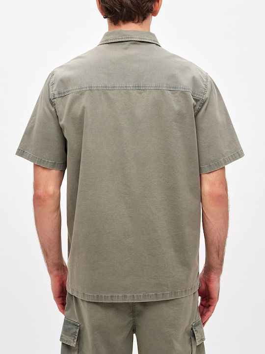 Μακρυμάνικo Overshirt σε Κανονική Γραμμή Πράσινο