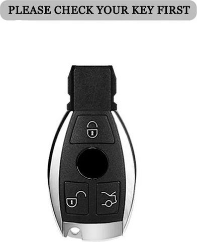 Car Key Cover Case made of with 3 Buttons for Mercedes Benz in Black Color