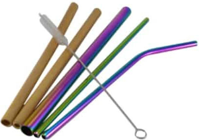 Rainbow Сламка Метална Многоцветен 1бр
