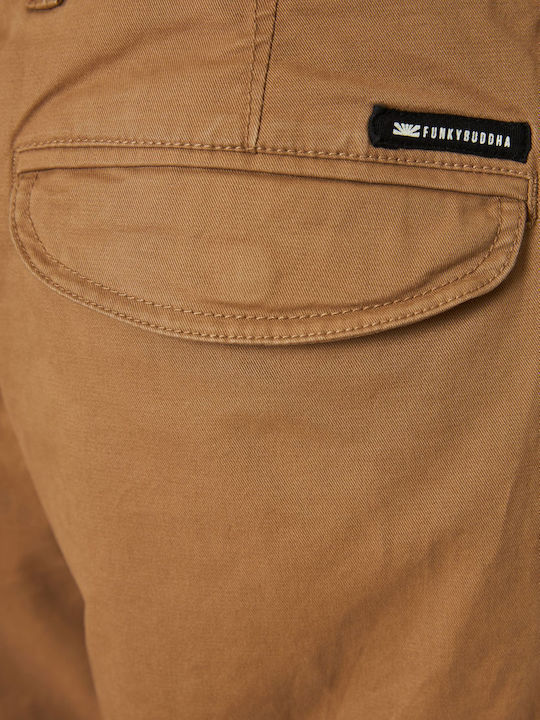 Trousers Cargo Elastic in Regular Fit Beige