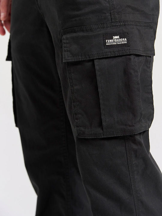 Trousers Cargo Elastic in Regular Fit Black