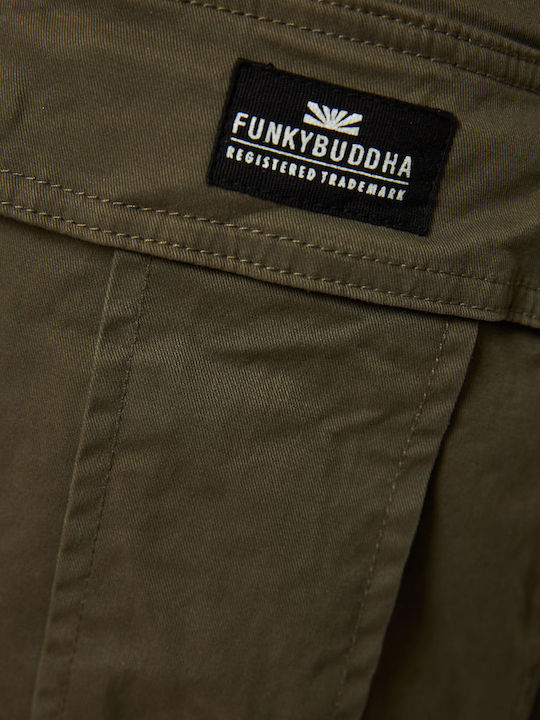 Funky Buddha Herrenhose Cargo in Normaler Passform Oil Green