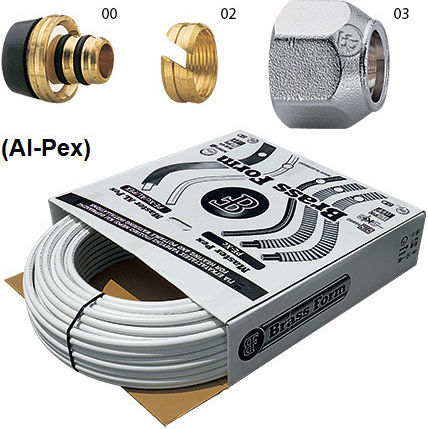 Brass Form 00-02-03 Ρακόρ 24x19 Για Σύνδεση Πολυστρωματικής Σωλήνας (al-pex) Με Ουρά Και Δακτυλίδι Ø16,2x2,6 Για Σωλήνα Rehau Rautitan Stabil