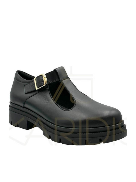 Mocasini din piele pentru femei Ragazza 0475 Negru