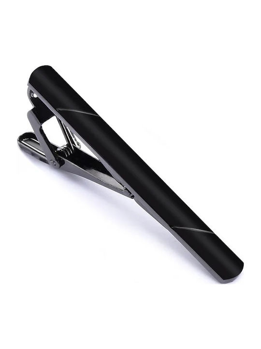 Legend Accessories Clip Γραβάτας από Ασήμι σε Μαύρο χρώμα