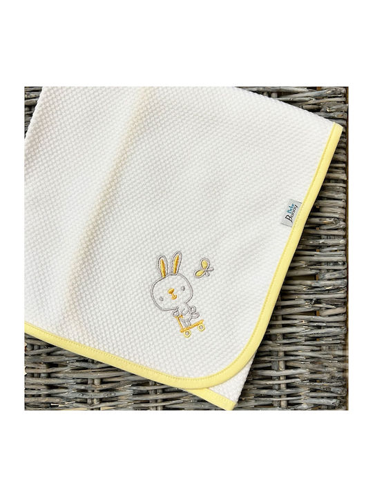 Bunny Bebe Pătură de îmbrățișare în Alb Culoare 80x90cm. 1buc