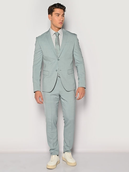 Sogo Men's Suit Slim Fit Green