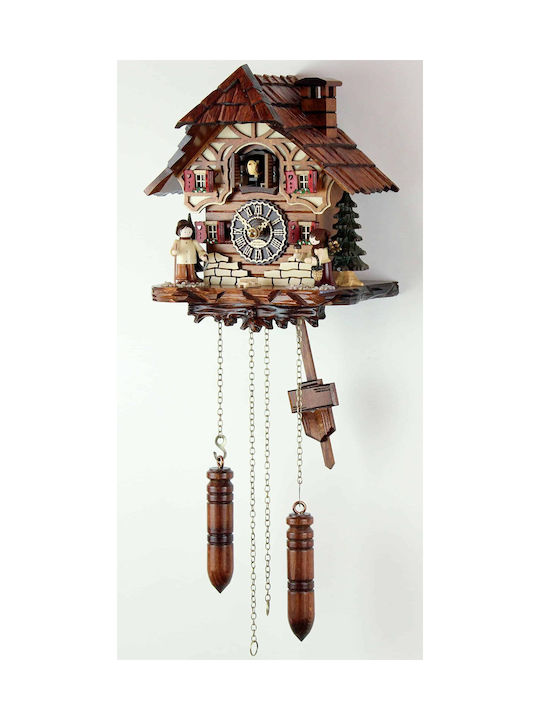 Cuckoo Clock With Handmade Alpine House Representation 25cm