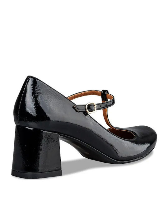 Envie Schuhe E02-19057 T-Riemen Pumps Schwarz