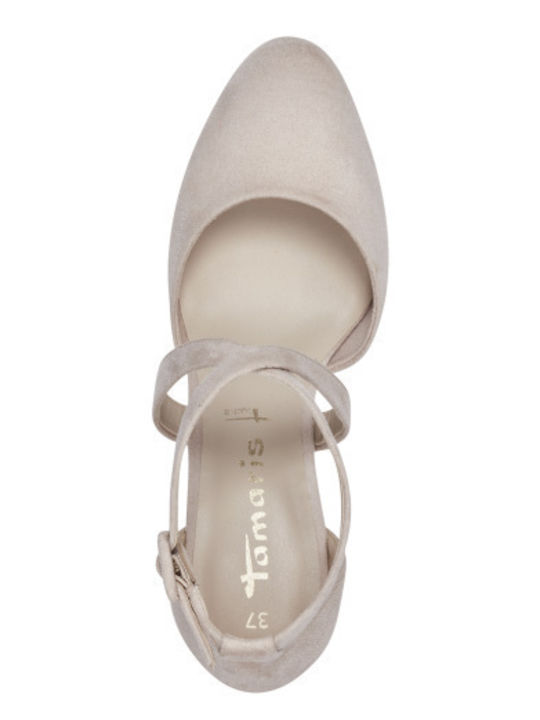 Tamaris Ivory Strap Pumps 24414-41 418 Bez