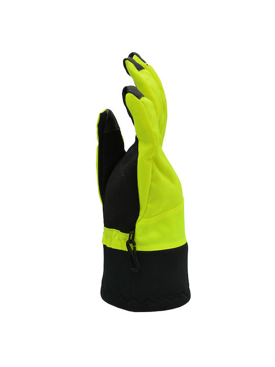 Women's Ski and Snowboard Gloves Black/Yellow Fluo