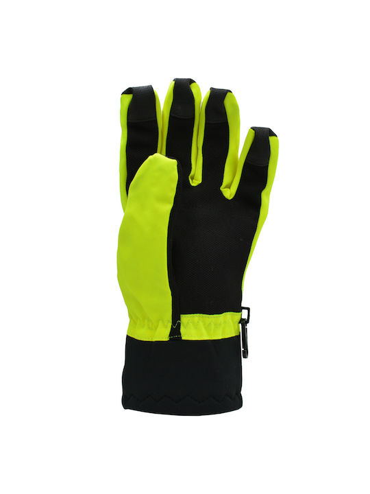 Women's Ski and Snowboard Gloves Black/Yellow Fluo