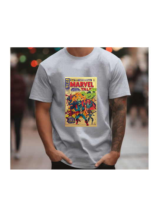 Tricou gri Tricou Marvel Tales Poster Original Fruit Of The Loom 100% bumbac No3