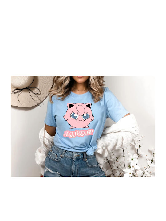 Γαλάζια Μπλούζα Tshirt Pokemon Jigglypuff Original Fruit Of The Loom 100% Βαμβάκι No22