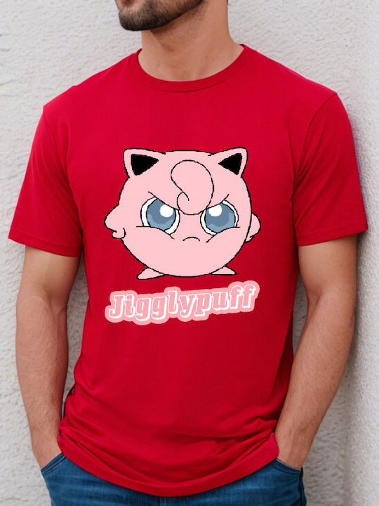 Κόκκινη Μπλούζα Tshirt Pokemon Jigglypuff Original Fruit Of The Loom 100% Βαμβάκι No22