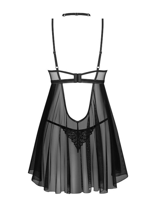Obsessive Καλοκαιρινό Babydoll Μαύρο String