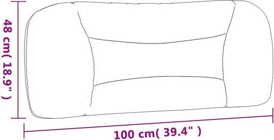 vidaXL Μαξιλάρι για Κεφαλαρι με Δερματίνη Γκρι 110x48cm