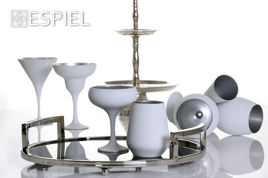Silver Star Set Pahare Cocktail Metalice Albe 655ml 6 Bucăți