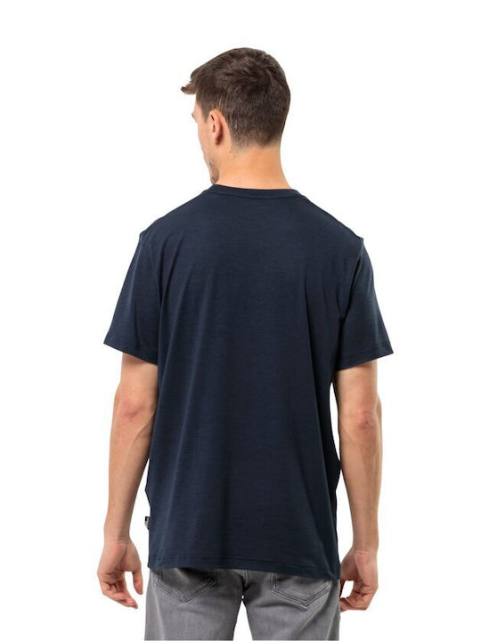 Jack Wolfskin Men's Short Sleeve T-shirt Navy Blue
