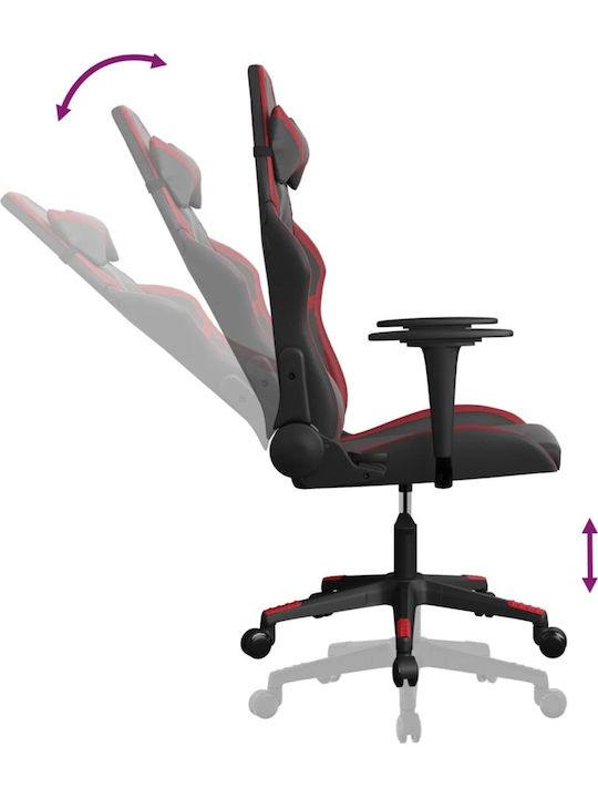vidaXL 345430 Καρέκλα Gaming Δερματίνης με Ρυθμιζόμενα Μπράτσα Μαύρο / Κόκκινο