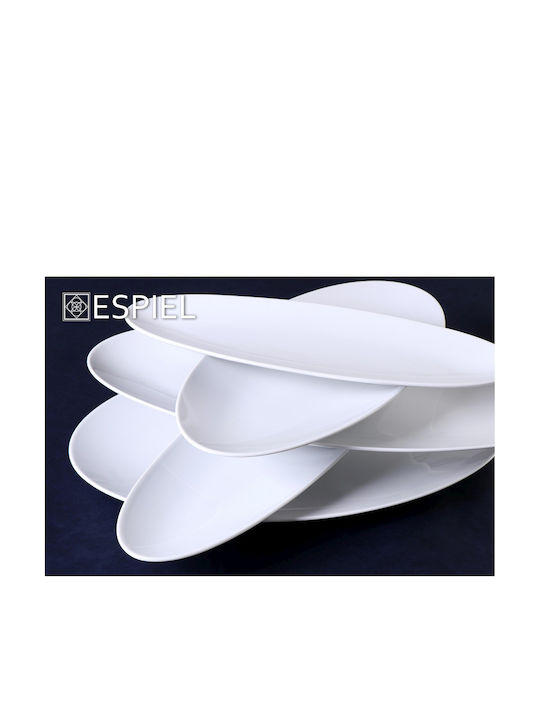 Fine Servierplatte Oval aus Porzellan Weiß 43x19cm 2Stück