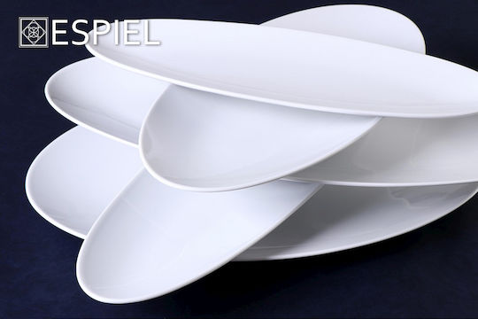 Fine Servierplatte Oval aus Porzellan Weiß 40x25.5cm 2Stück