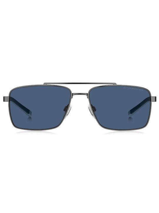 Tommy Hilfiger Men's Sunglasses with Gray Metal Frame and Blue Lens TH2078/S R80/KU