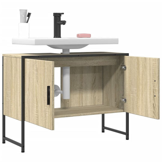 vidaXL Waschtisch ohne Waschbecken L80xB33xH60cm Sonoma Oak
