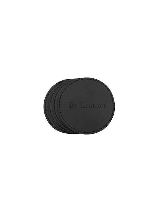 ByLeather Στρογγυλό Σουβέρ από Δερματίνη Μαύρο 9cm 4τμχ ByLeather Στρογγυλό Σουβέρ από Δερματίνη Μαύρο 9cm 4τμχ