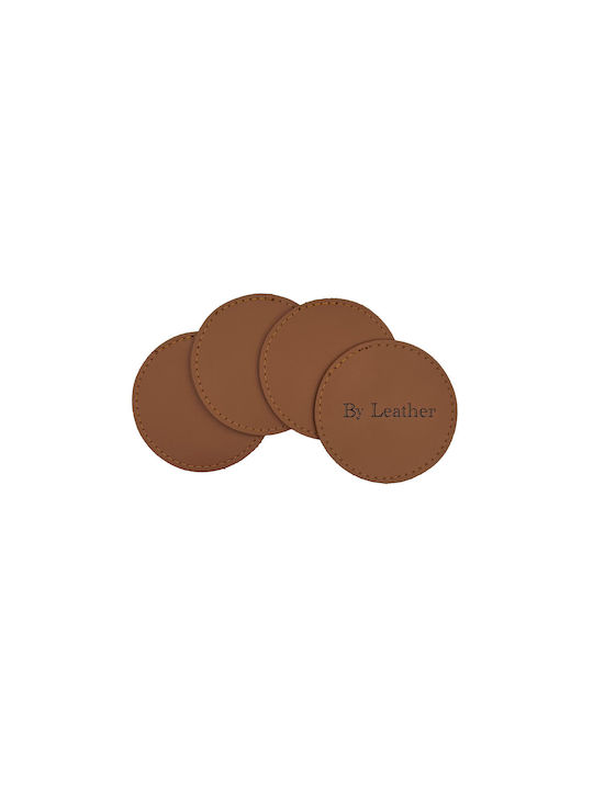 ByLeather Round Coaster made of Leatherette 9cm 4pcs