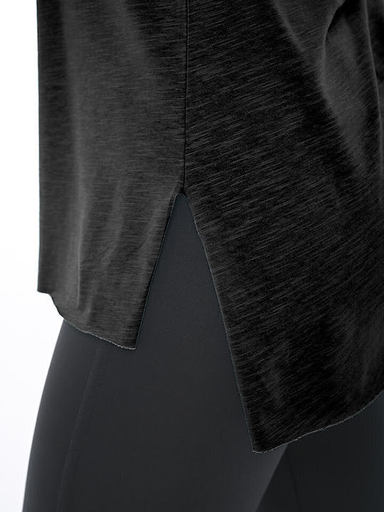 Women's Summer Blouse Cotton Short Sleeve with V Neckline Black