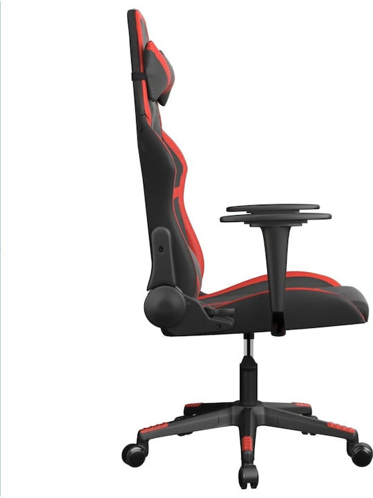 vidaXL 345424 Καρέκλα Gaming Δερματίνης με Ρυθμιζόμενα Μπράτσα Μαύρο / Κόκκινο