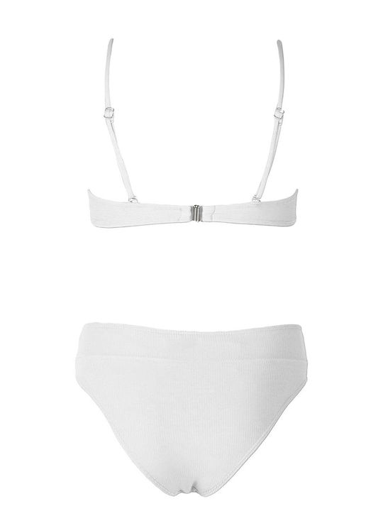 Comfort Set Bikini Talie înaltă Alb