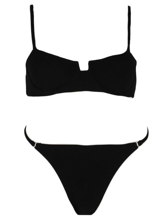 Comfort Bikini Set Sports Bra & Brazil Bottom Black